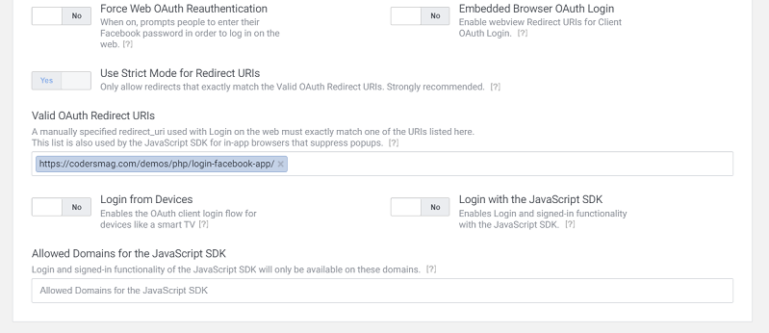 Login with Facebook using PHP SDK